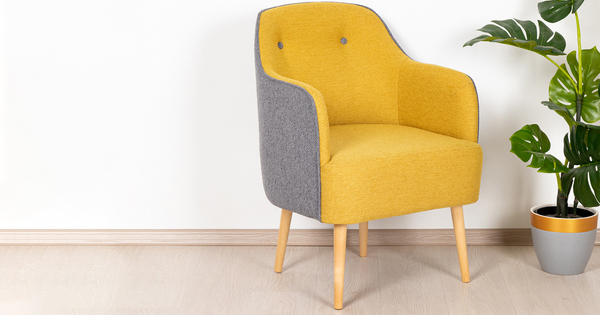 Кресло для отдыха Алекса ТК 478 рогожка горчичный, серый