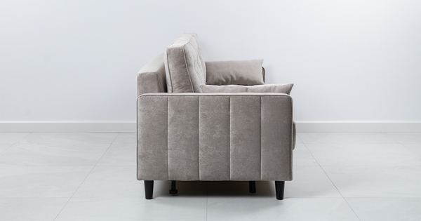 Диван-кровать прямой Арно ТД 563 велюр Лаки 02 серый жемчуг, Vertical 910 молочно-серый