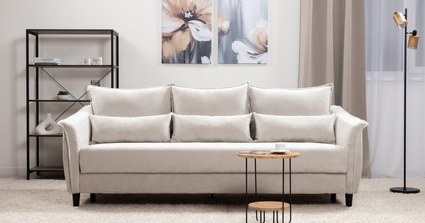 Диван-кровать прямой Берта ТД 770 велюр Mirage dove серый