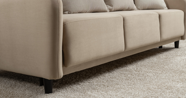 Диван-кровать прямой Дакота ТД 582 велюр Vendetta 02 кремовый, Riga 1598 z1 col 6 бежевый, Romeo 02