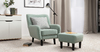 Кресло для отдыха Дакота ТК 585 велюр Vendetta 18 ментоловый, Marcello-5 1327 A1 col 19 ментоловый орнамент