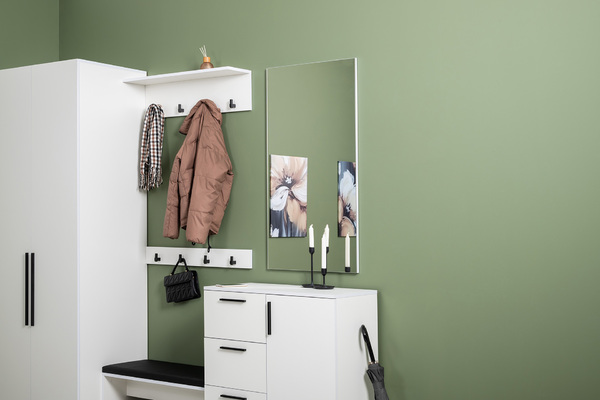 Прихожая Эйр композиция 2 белый PE шагрень, собирается на любую сторону