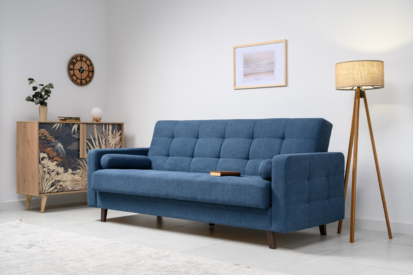 Диван-кровать прямой Эмили ТД 913 велюр синий