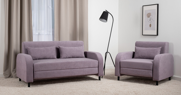 Диван-кровать прямой Киото ТД 782 велюр Epic 65 lilac сирень