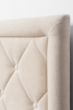 Кровать Марион 160 велюр OCEAN 002 бежевый с ортопедическим основанием и подъемным механизмом (спальное место 160 х 200)