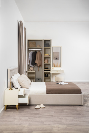 Шкаф для одежды Марион 16.340.03 слоновая кость С341 PE, слоновая кость 6898 ПВХ (собирается на любую сторону)