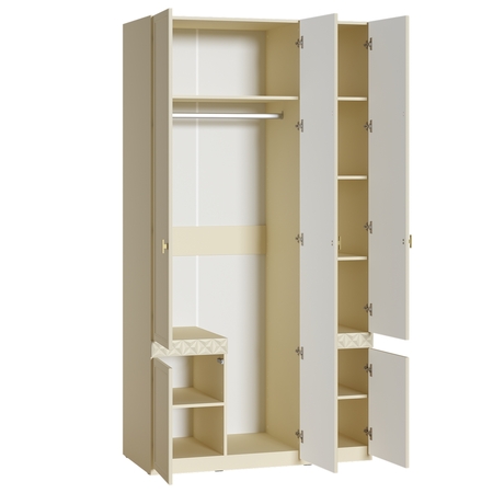 Шкаф для одежды Марион 16.340.03 слоновая кость С341 PE, слоновая кость 6898 ПВХ (собирается на любую сторону)