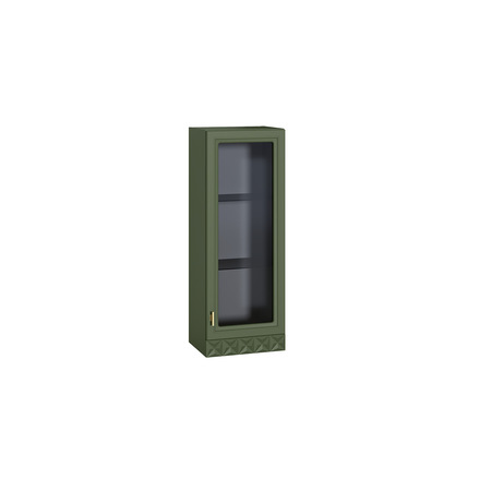 Гостиная Марион композиция 2 дымчатый зеленый K521, олива шагрень AG 1050 ПВХ, белый PE шагрень (собирается на любую сторону)