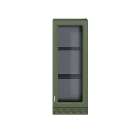 Гостиная Марион композиция 2 дымчатый зеленый K521, олива шагрень AG 1050 ПВХ, белый PE шагрень (собирается на любую сторону)