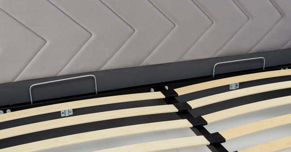 Кровать Милана 160 велюр светло-серый с ортопедическим основанием и подъемным механизмом