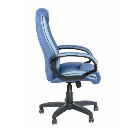 Кресло на колесах Оптима ультра Хоум ткань рогожка синяя, крестовина пластик, подлокотники с мягкими накладками, механизм качания