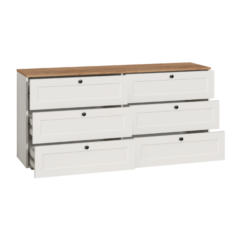 Комод Остин 16.240 белый PE шагрень, дуб вотан, белый РЕ шагрень ПВХ