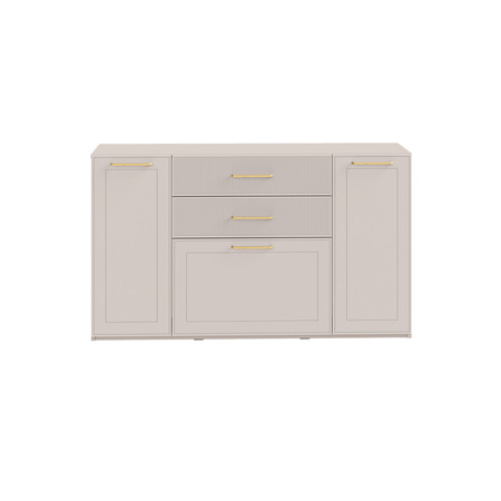 Гостиная Ричфорд композиция 2 без карнизов, кашемир 5981 BS, моно керамика D166-2 ПВХ, белый PE шагрень (собирается на любую сторону)