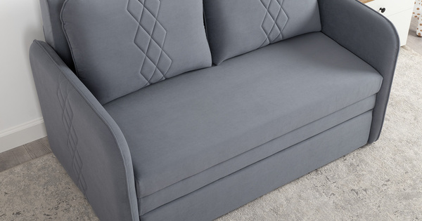 Диван-кровать прямой Юта (120) ТД 520 велюр Вивальди 12 сине-серый