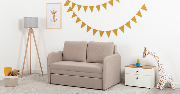 Диван-кровать прямой Юта (120) ТД 524 велюр Вивальди 4 серо-сливочный